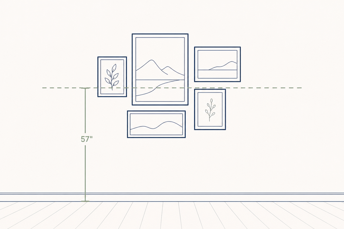How to hang a gallery wall in a rental (without a crooked row or a deposit lecture)