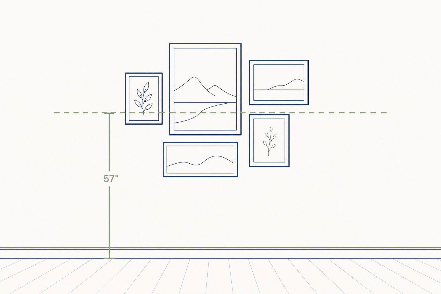 How to hang a gallery wall in a rental (without a crooked row or a deposit lecture)